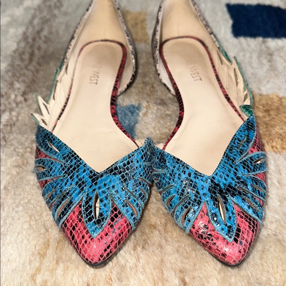 Nine West Multicolor Snakeskin Flats d’orsay - Picture 7 of 10